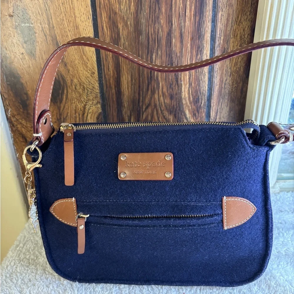 Kate Spade Navy and Brown Shoulder Bag
